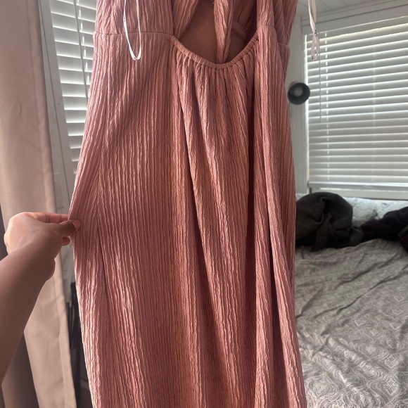 Mauve Pink Tie-Back Midi Dress - Picture 6 of 11
